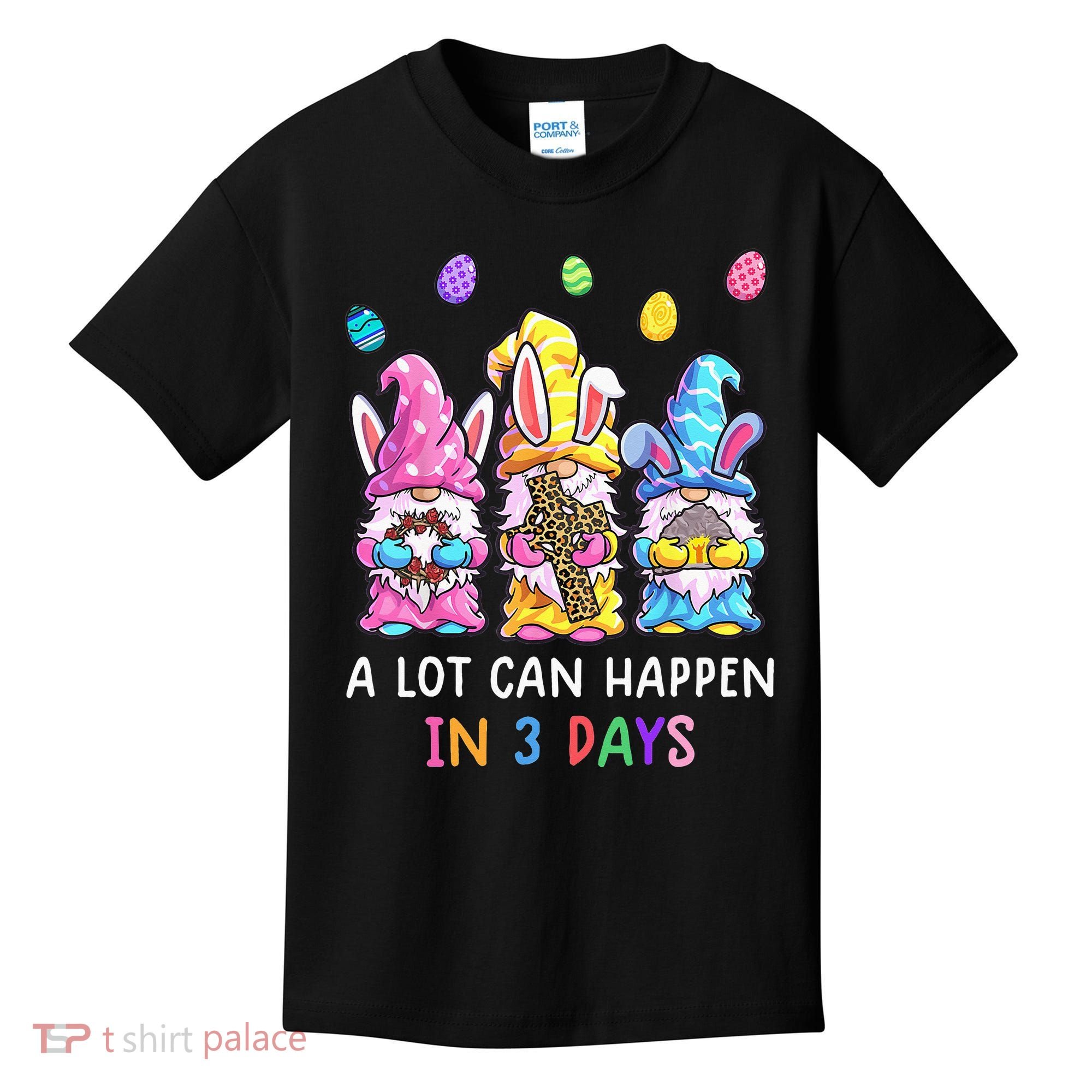 Gnome Easter Christian A Lot Can Happen In 3 Days Leopard Kids T-Shirt