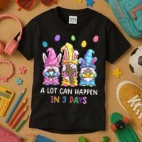 Gnome Easter Christian A Lot Can Happen In 3 Days Leopard Kids T-Shirt thumb 3