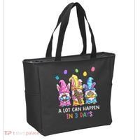 Gnome Easter Christian A Lot Can Happen In 3 Days Leopard Tote Bag thumb 2