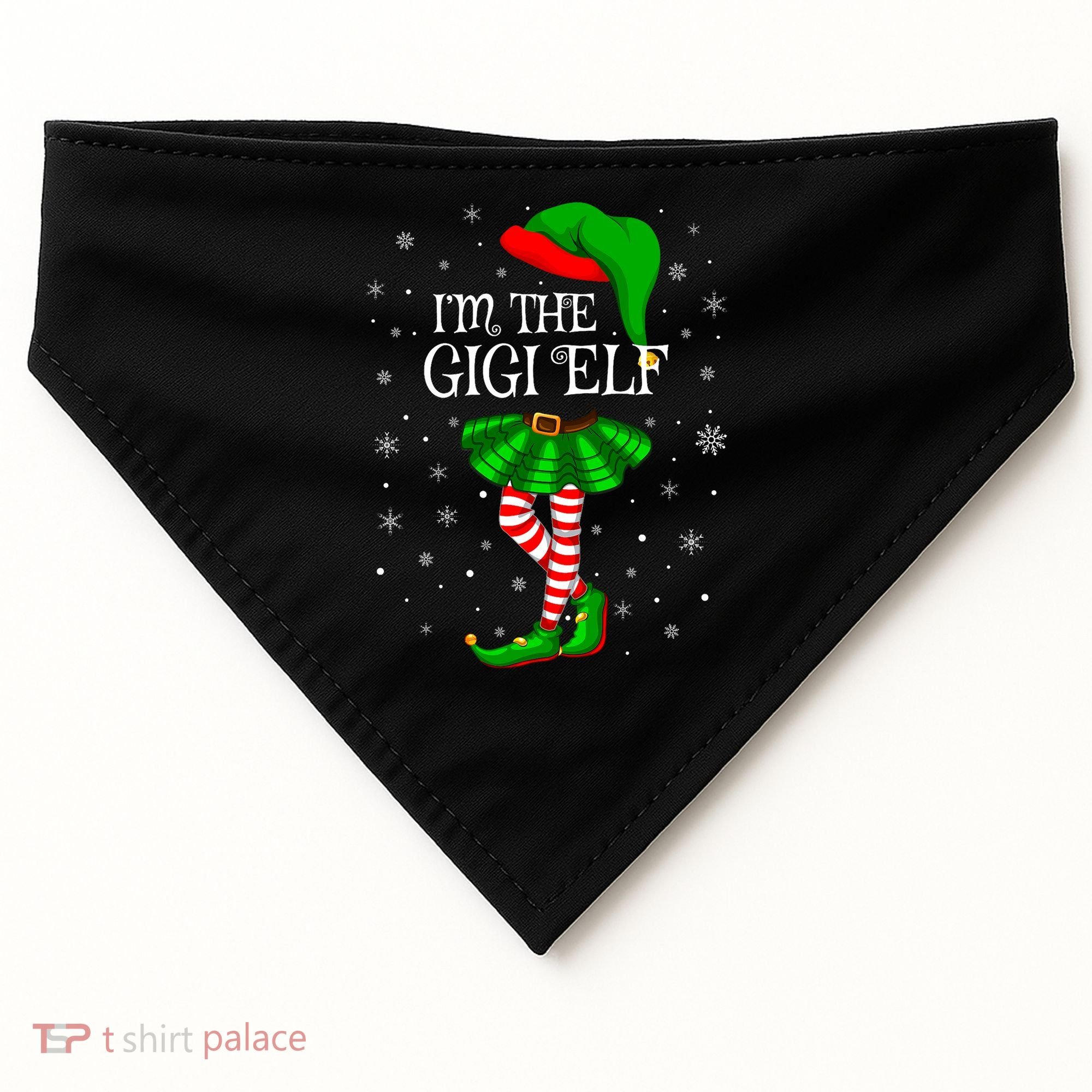 Gigi Elf Christmas Matching Family Elf USA-Made Doggie Bandana