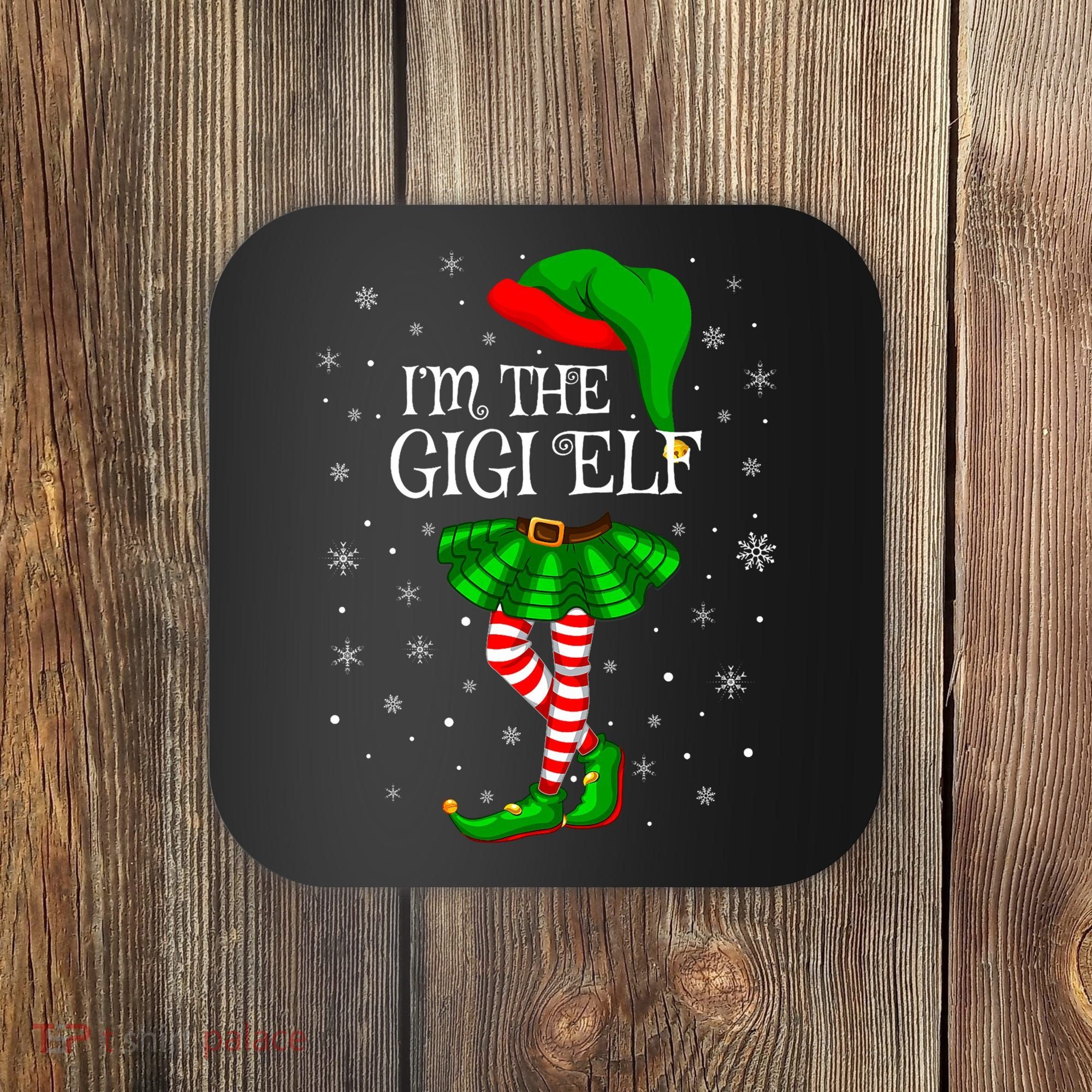 Gigi Elf Christmas Matching Family Elf Coaster