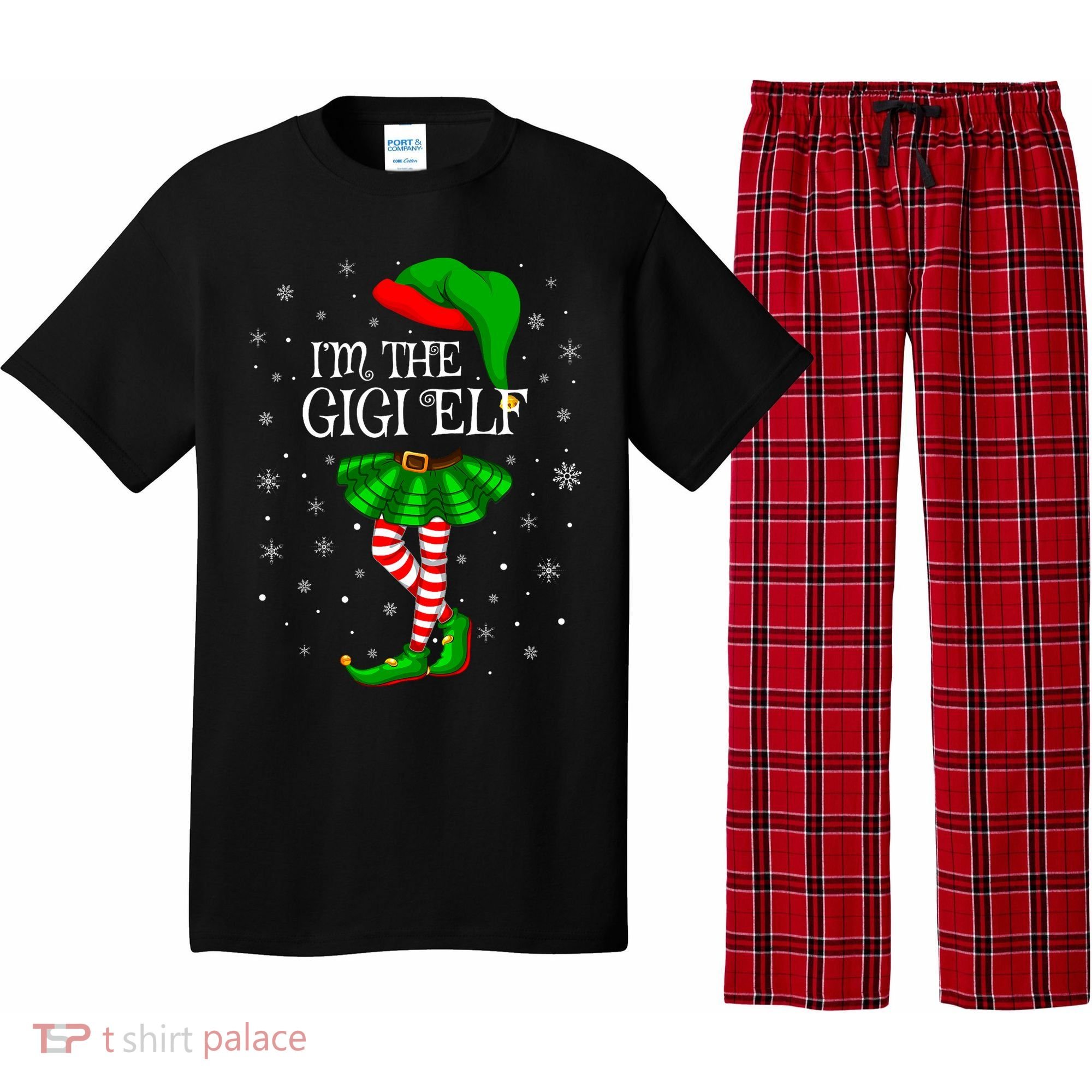 Gigi Elf Christmas Matching Family Elf Pajama Set