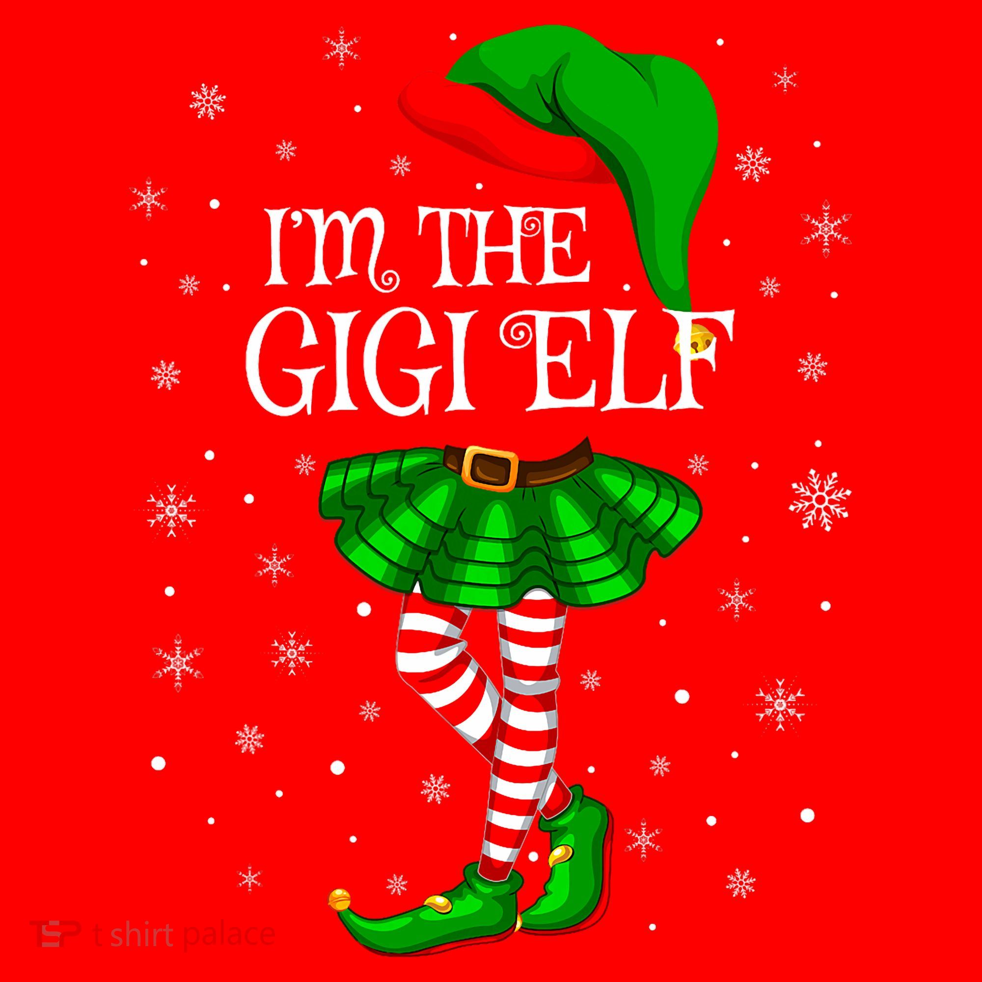 Gigi Elf Christmas Matching Family Elf Santa Hat