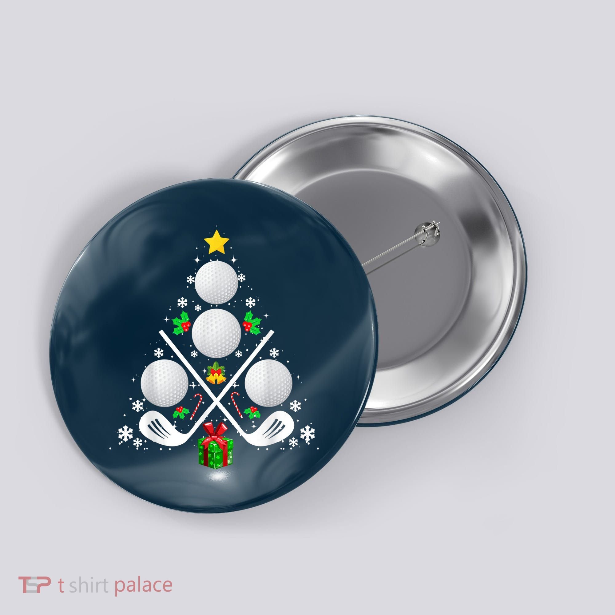 Golf Equipment Christmas Tree Christmas Golf Button