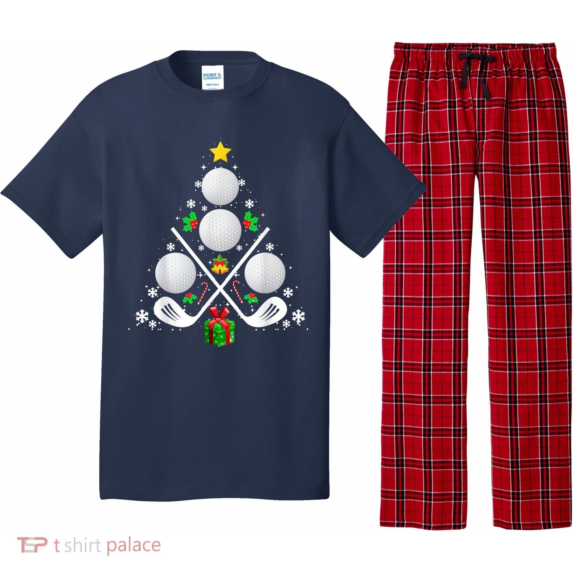 Golf Equipment Christmas Tree Christmas Golf Pajama Set