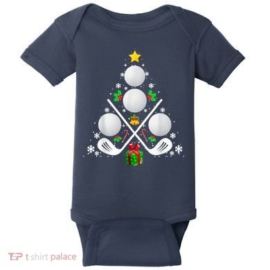 Golf Equipment Christmas Tree Christmas Golf Baby Bodysuit
