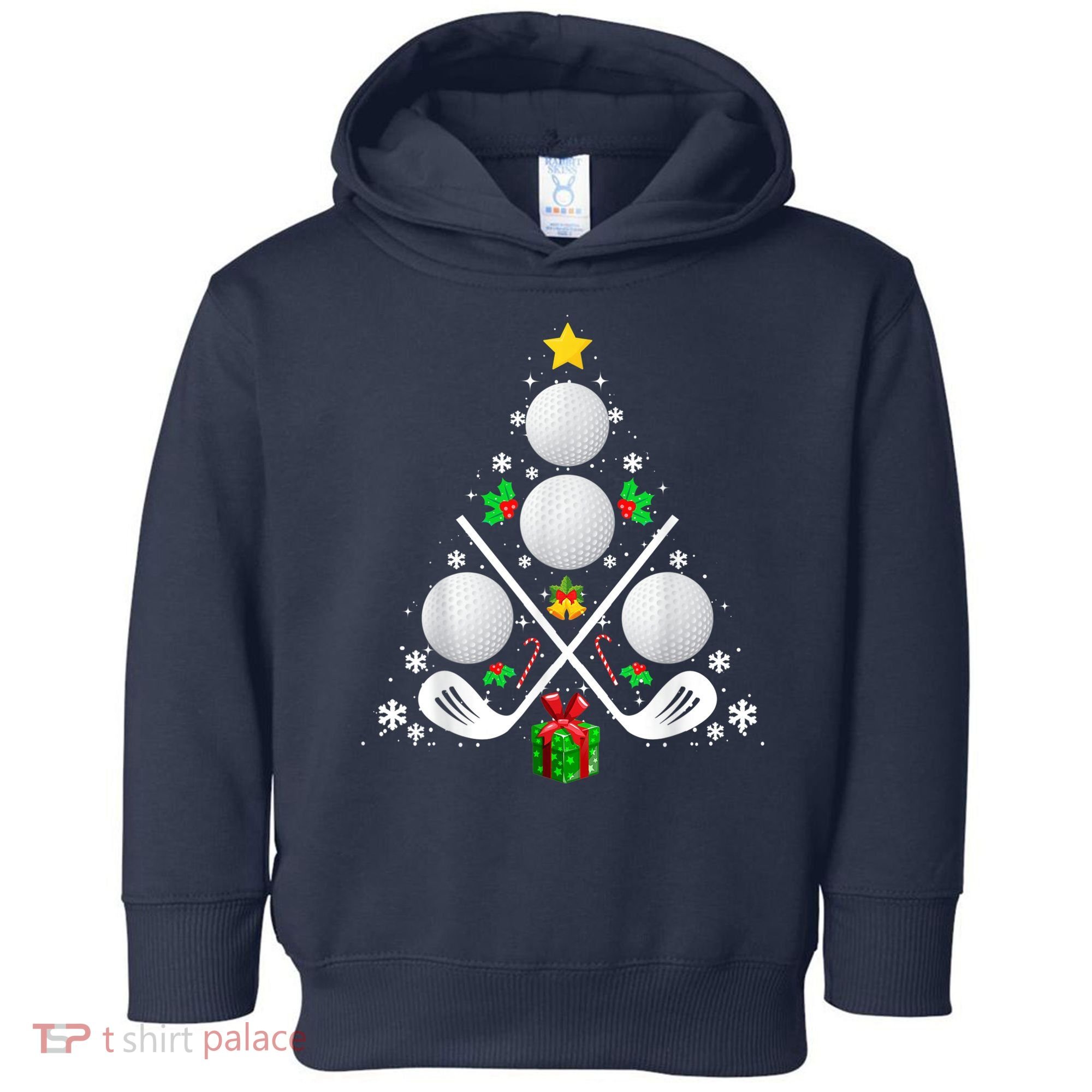 Golf Equipment Christmas Tree Christmas Golf Toddler Hoodie