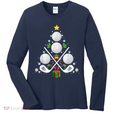 Golf Equipment Christmas Tree Christmas Golf Women's Long Sleeve Shirt