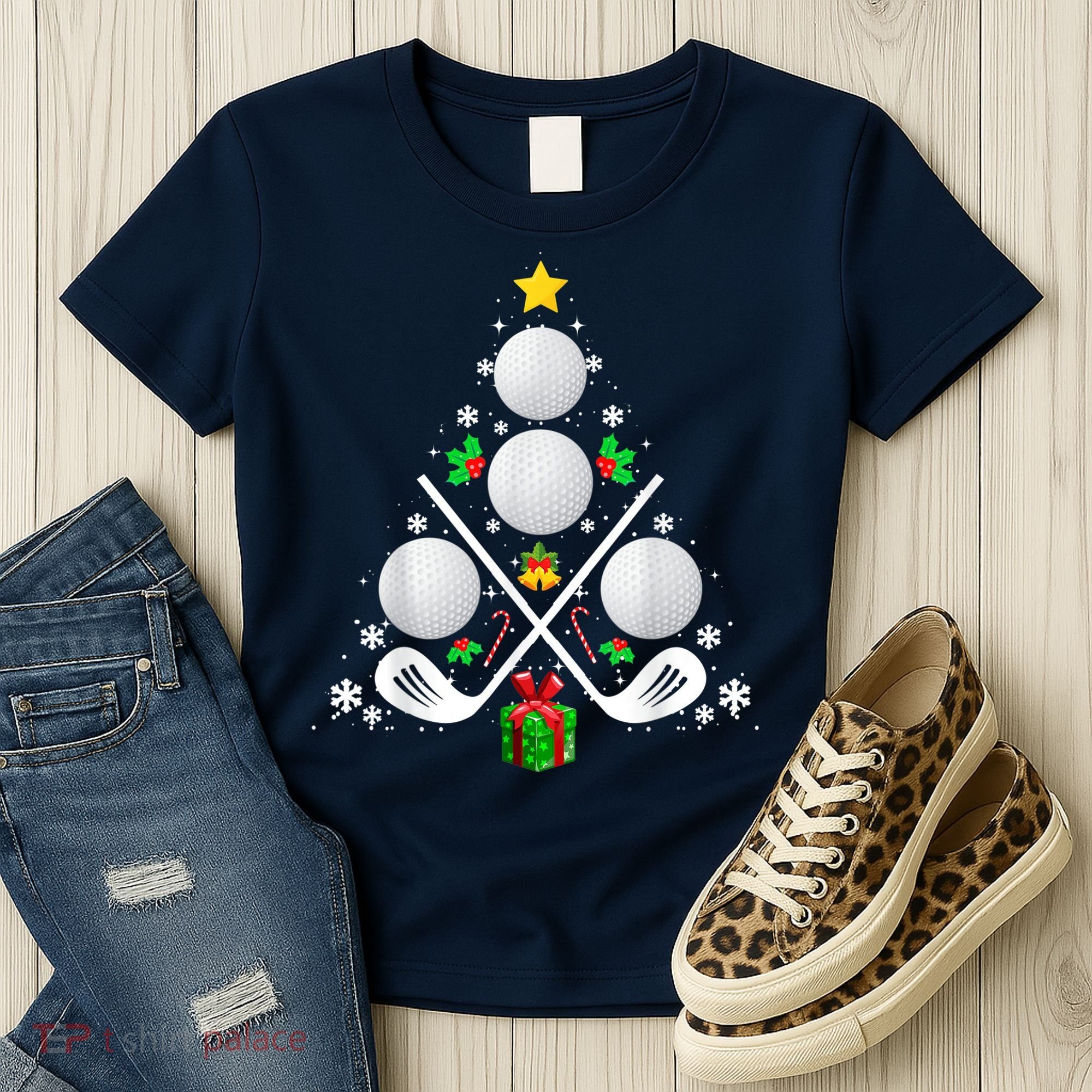 Golf Equipment Christmas Tree Christmas Golf Women's T-Shirt