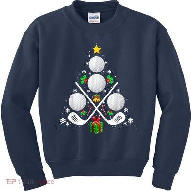 Golf Equipment Christmas Tree Christmas Golf Kids Sweatshirt