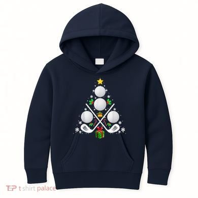 Golf Equipment Christmas Tree Christmas Golf Kids Hoodie