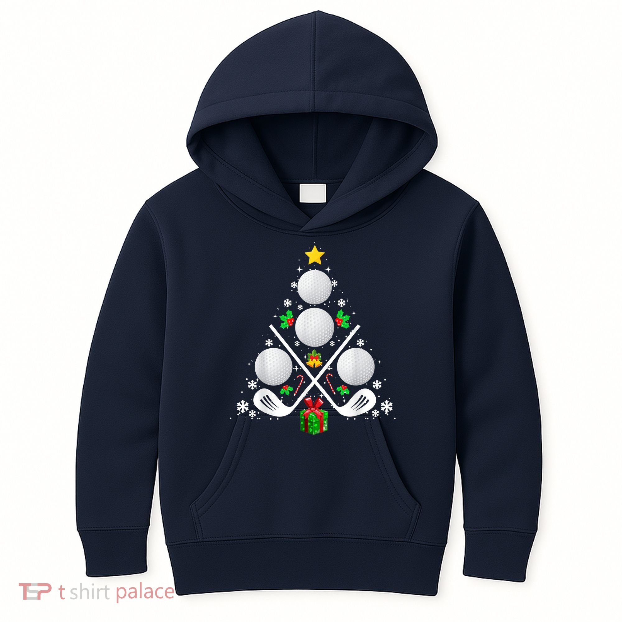 Golf Equipment Christmas Tree Christmas Golf Kids Hoodie
