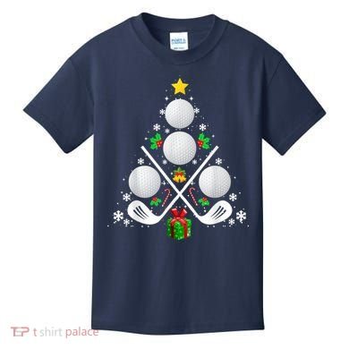 Golf Equipment Christmas Tree Christmas Golf Kids T-Shirt
