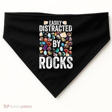 Geology Easily Distracted By Rocks For Geologist USA-Made Doggie Bandana