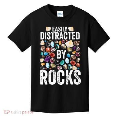 Geology Easily Distracted By Rocks For Geologist Kids T-Shirt
