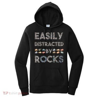 Geology Easily Distracted By Rocks Collector Geologist Hound Women's Hoodie