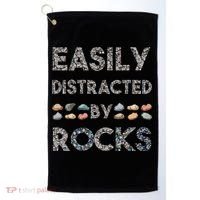 Geology Easily Distracted By Rocks Collector Geologist Hound Golf Towel thumb 0