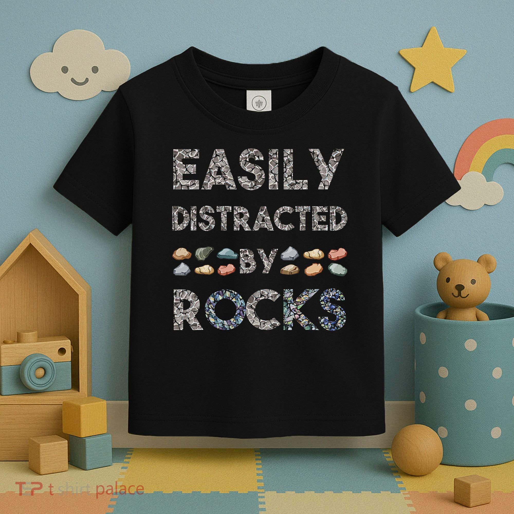 Geology Easily Distracted By Rocks Collector Geologist Hound Toddler T-Shirt