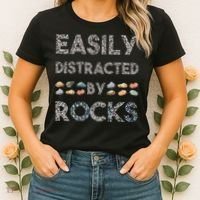 Geology Easily Distracted By Rocks Collector Geologist Hound Women's T-Shirt thumb 2