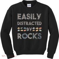 Geology Easily Distracted By Rocks Collector Geologist Hound Kids Sweatshirt thumb 0