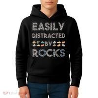 Geology Easily Distracted By Rocks Collector Geologist Hound Kids Hoodie thumb 4
