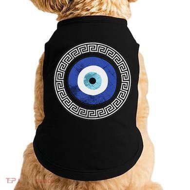 Greek Evil Eye Mati Design Greek Key Print Doggie Tank