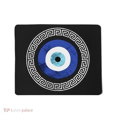 Greek Evil Eye Mati Design Greek Key Print Mousepad