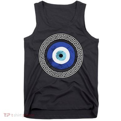 Greek Evil Eye Mati Design Greek Key Print Tank Top