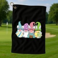 Gnome Easter Egg Hunt Golf Towel thumb 1