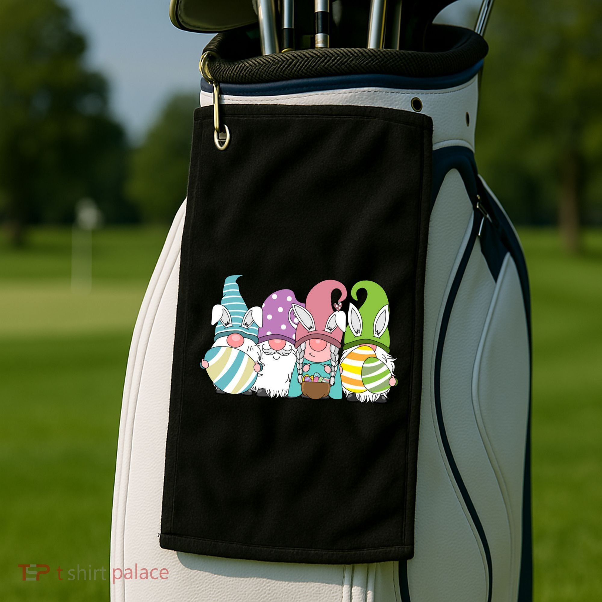 Gnome Easter Egg Hunt Golf Towel