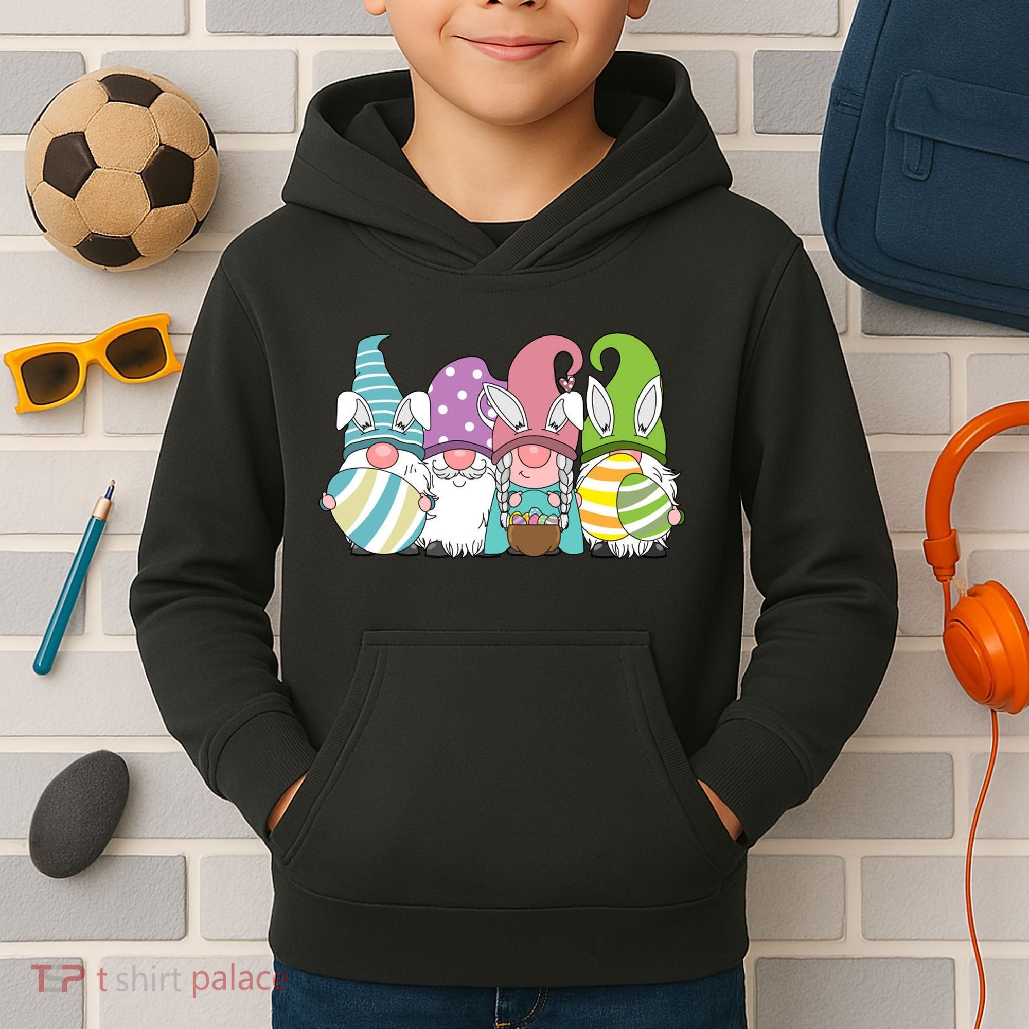 Gnome Easter Egg Hunt Kids Hoodie