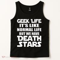 Geek Life Is Normal But We Have Death Stars Tank Top thumb 2