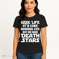 Geek Life Is Normal But We Have Death Stars Women's T-Shirt thumb 4