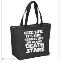 Geek Life Is Normal But We Have Death Stars Tote Bag thumb 2