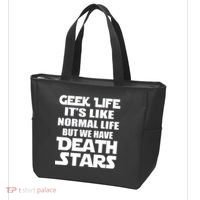 Geek Life Is Normal But We Have Death Stars Tote Bag thumb 3