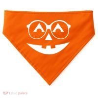 Geeky Pumpkin Jack O Lantern USA-Made Doggie Bandana thumb 0