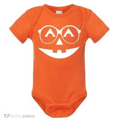 Geeky Pumpkin Jack O Lantern Baby Bodysuit