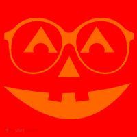 Geeky Pumpkin Jack O Lantern Santa Hat thumb 1
