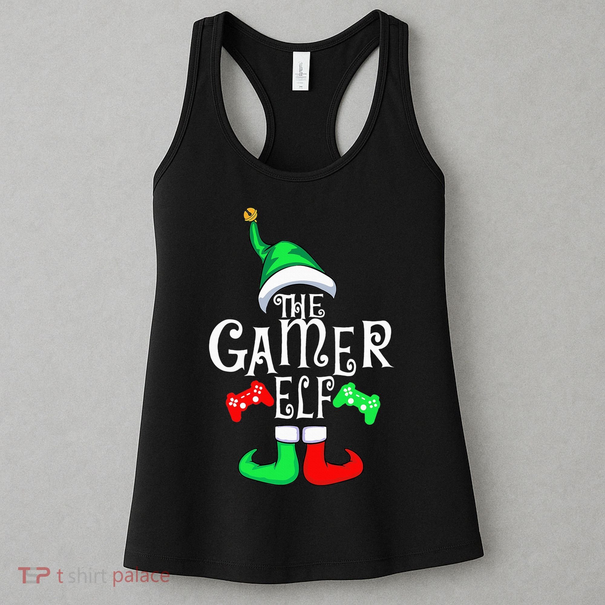 Gamer ELF Family Matching Christmas Xmas Gaming Gifts Women's Tank Top