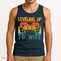 Gamer Engagement Future Mr & Mrs Leveling Up To Wife Tank Top thumb 3
