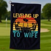 Gamer Engagement Future Mr & Mrs Leveling Up To Wife Golf Towel thumb 1
