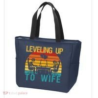 Gamer Engagement Future Mr & Mrs Leveling Up To Wife Tote Bag thumb 3