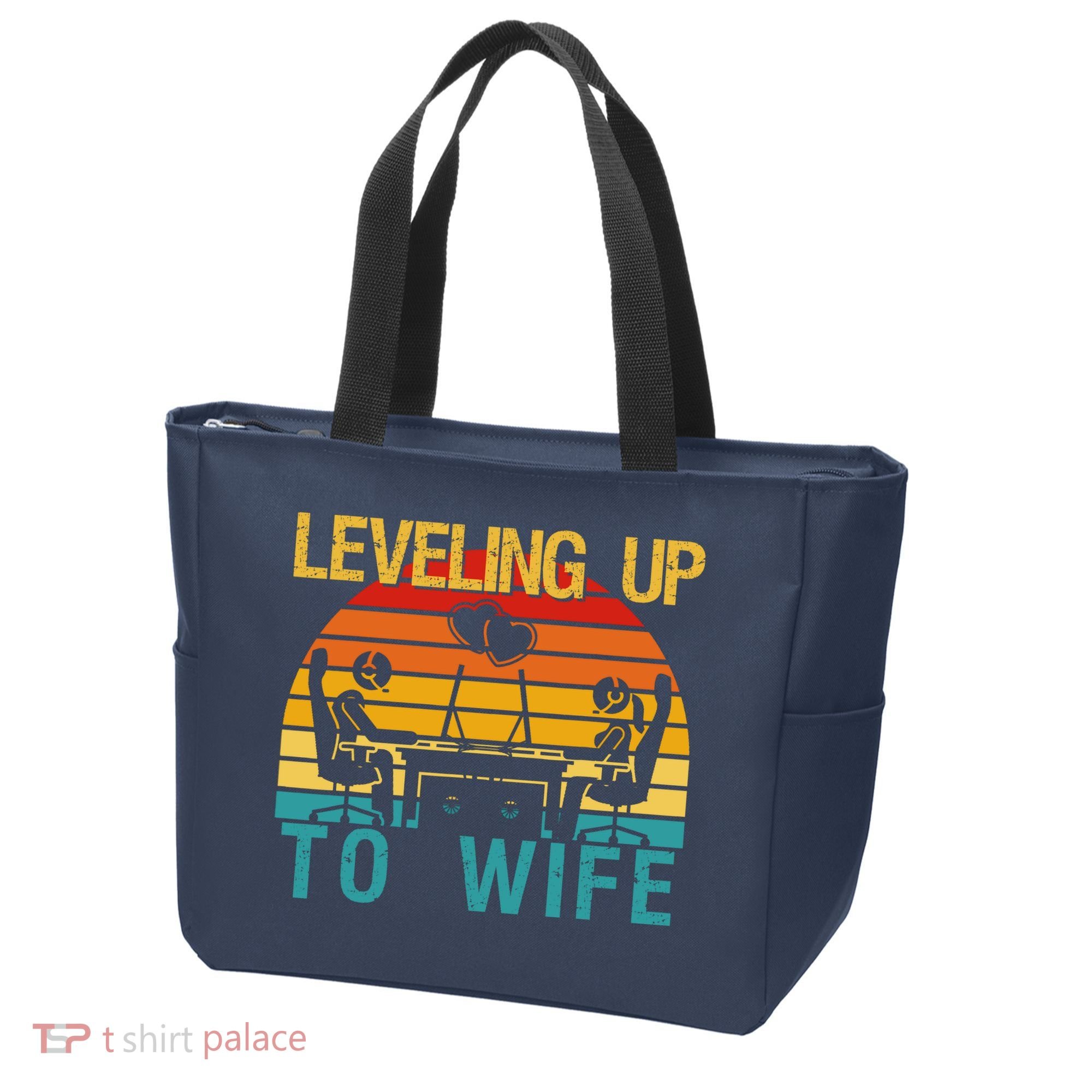 Gamer Engagement Future Mr & Mrs Leveling Up To Wife Tote Bag