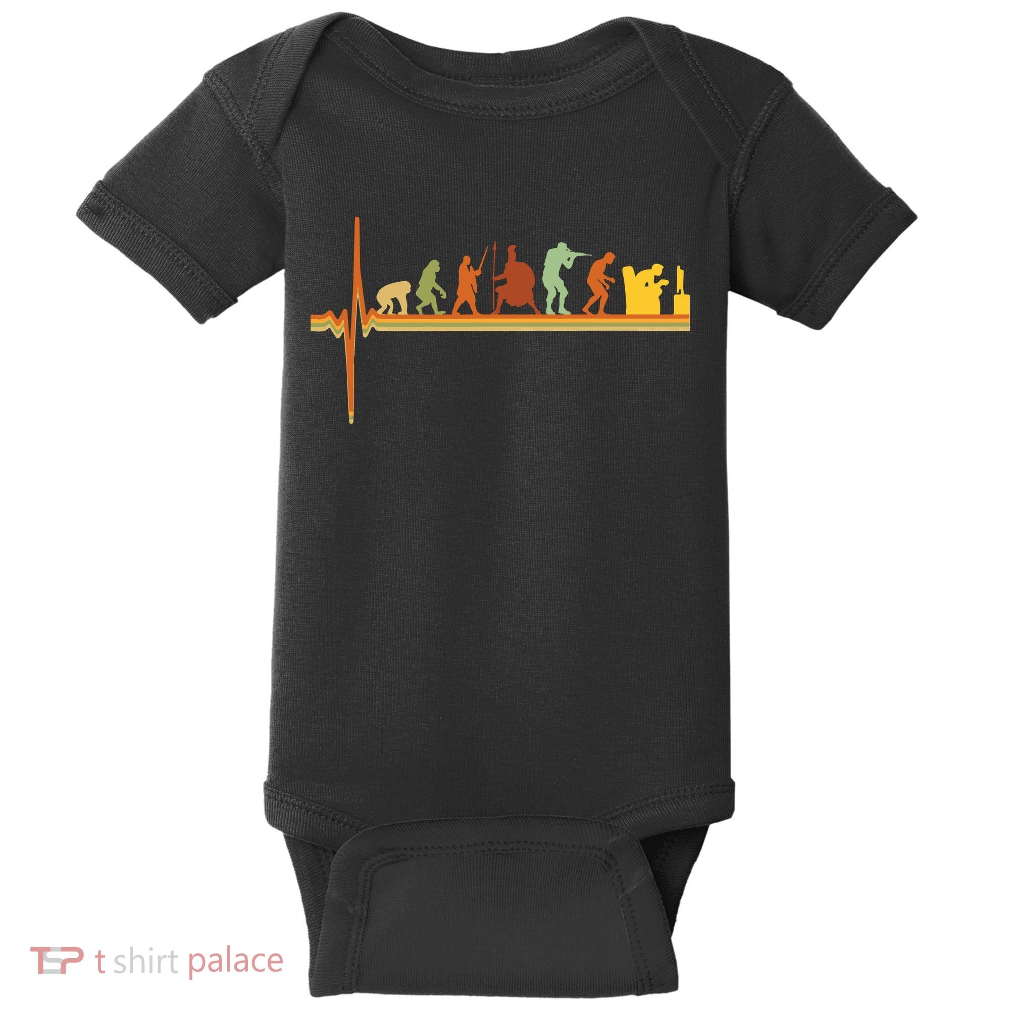Gaming Evolution Funny Retro Video Game Console Gamer Baby Bodysuit