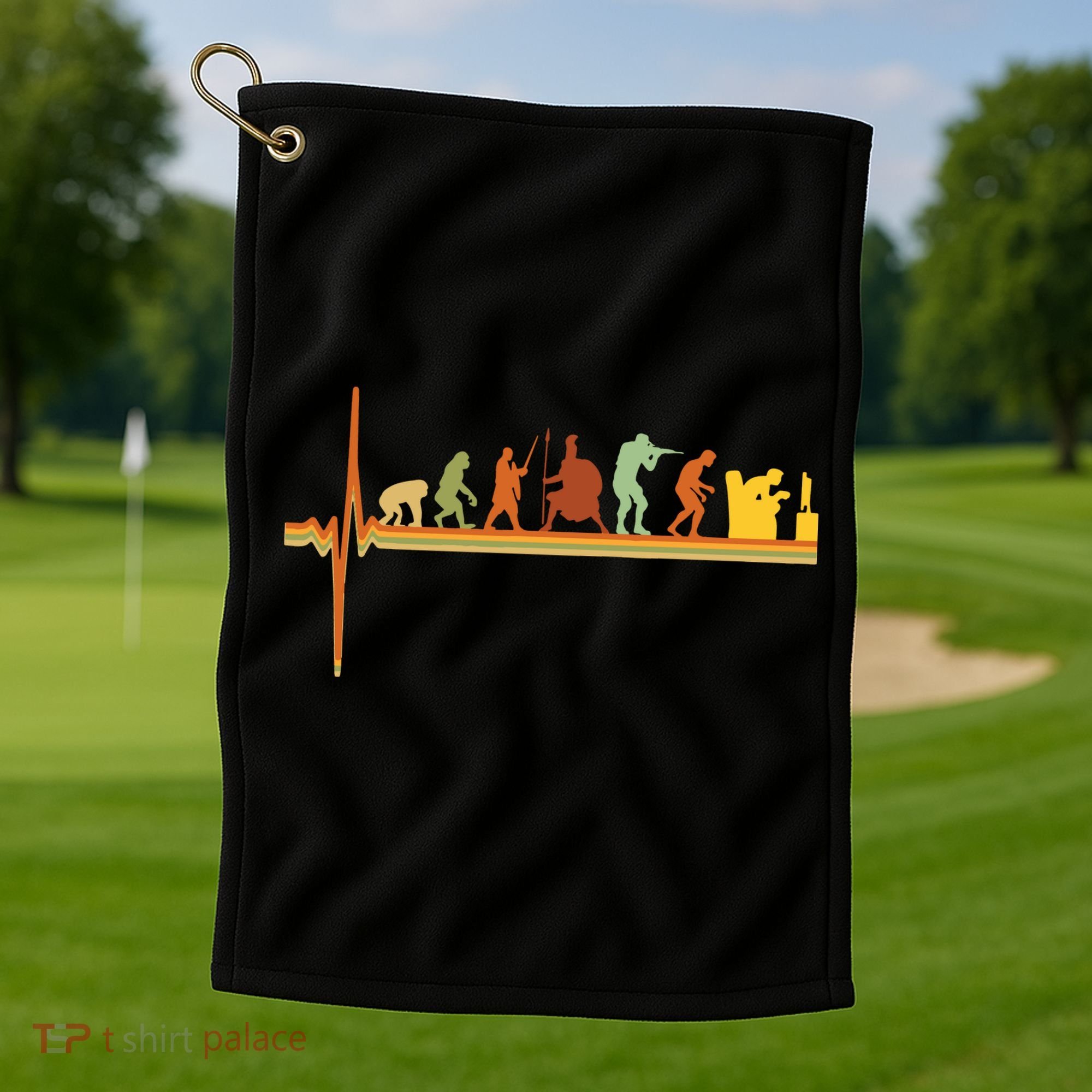 Gaming Evolution Funny Retro Video Game Console Gamer Golf Towel