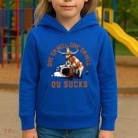 Give Em Hell Give Em Hell Ou Sucks Kids Hoodie thumb 3