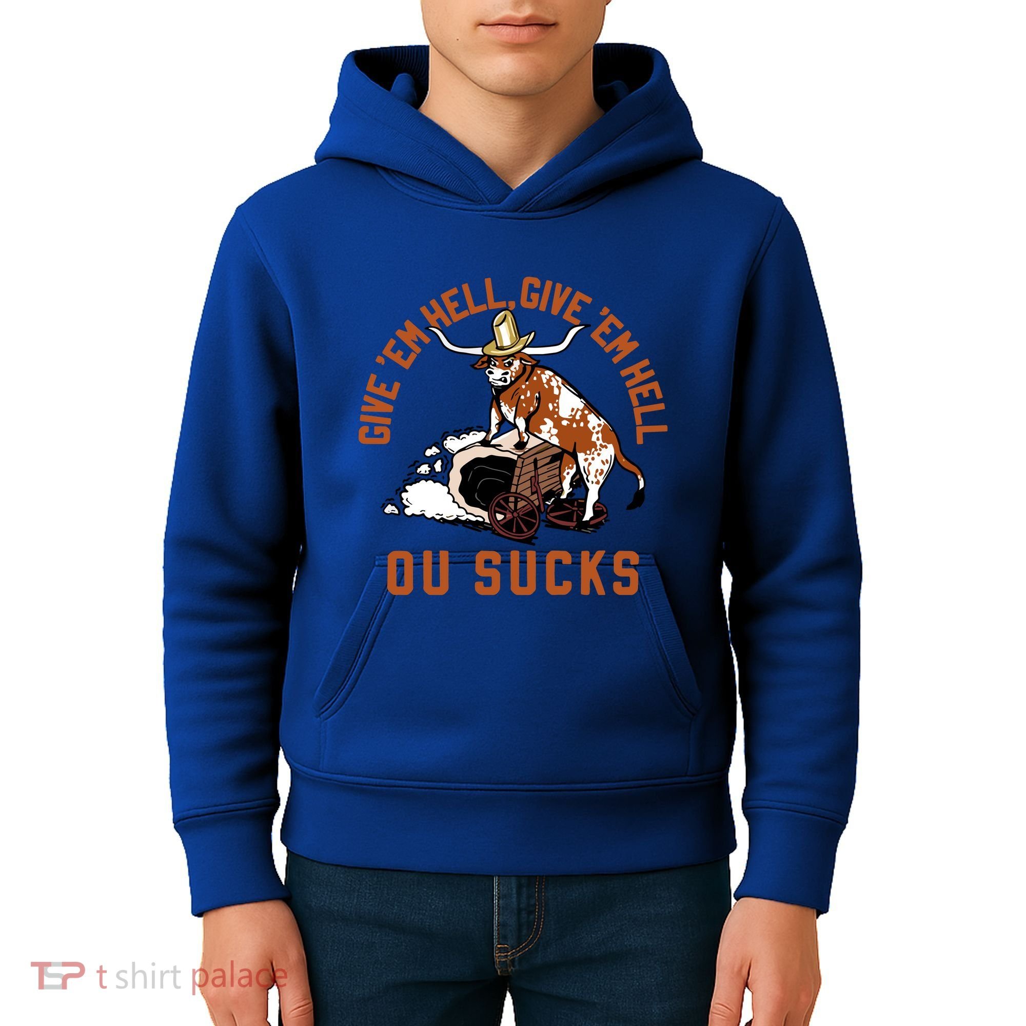 Give Em Hell Give Em Hell Ou Sucks Kids Hoodie