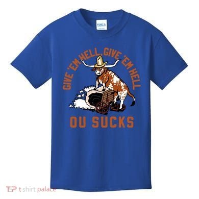 Give Em Hell Give Em Hell Ou Sucks Kids T-Shirt
