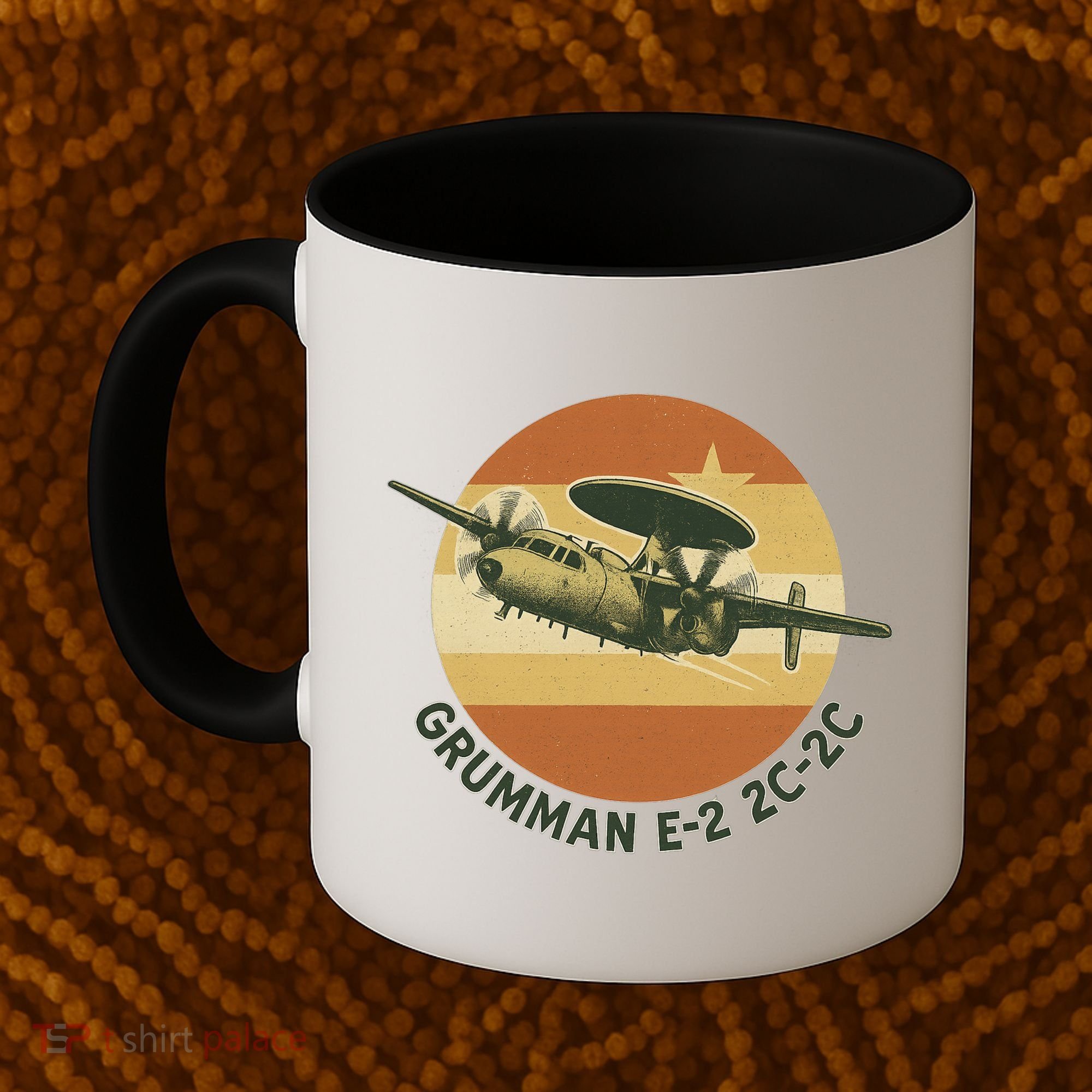 Grumman E-2 Hawkeye Retro Military Aircraft  Coffee Mug