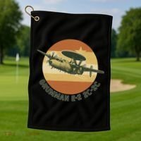 Grumman E-2 Hawkeye Retro Military Aircraft  Golf Towel thumb 1